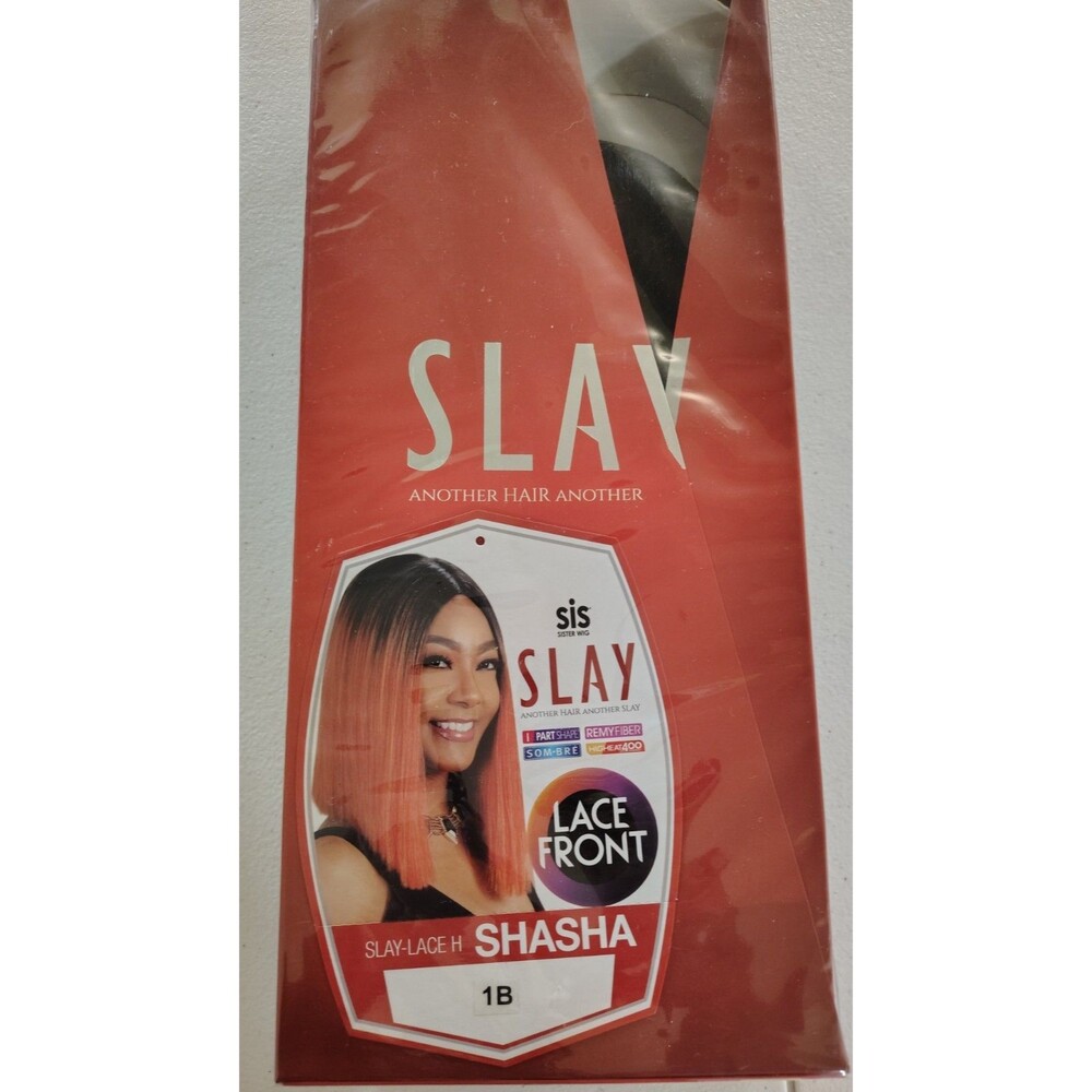 SIS Slay Lace H Shasha Lace Front Wig 1B Remy Fiber Heat Safe 400° NWT